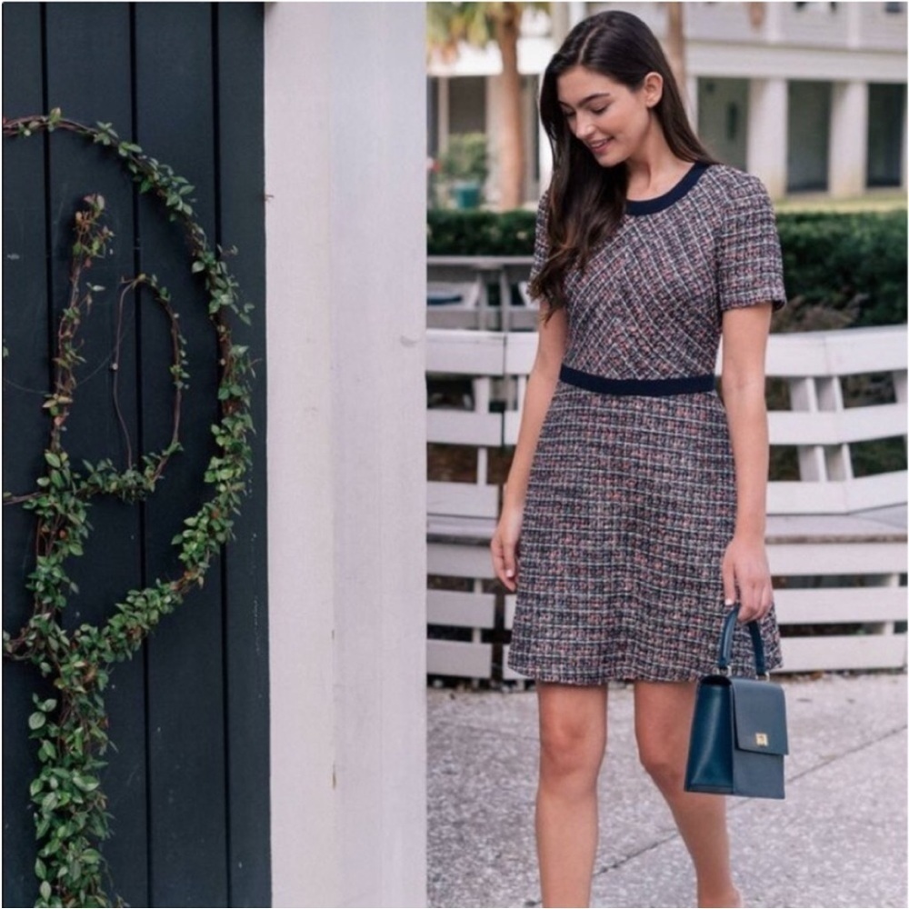 Gal Meets Glam Marley Tweed Boucle Dress Size 4 - Picture 3 of 14